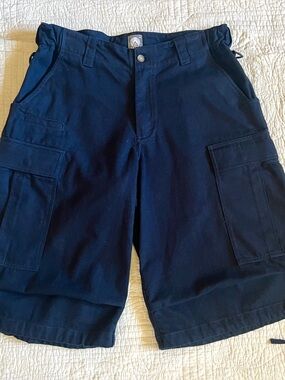 18 East TAC Cargo Short in Midnight Navy Heavy Cotton Twill Size Medium